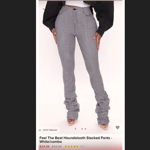 Fashion Nova Houndstooth Stacked Pants Size M